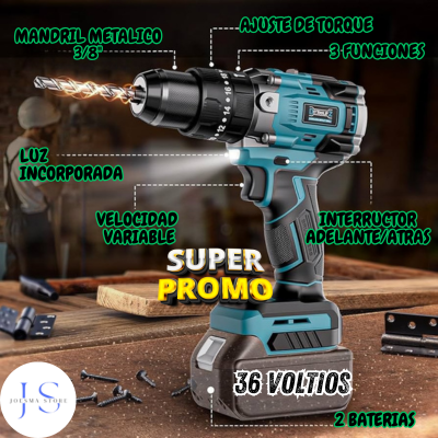 TALADRO PERCUTOR INALAMBRICO MAKITA™ 36V MANDRIL 3/8" METALICO🧰🛠️