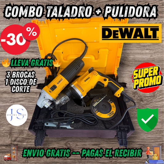 COMBO TALADRO DE 1/2" + PULIDORA 4½ DEWALT®🧰🛠️