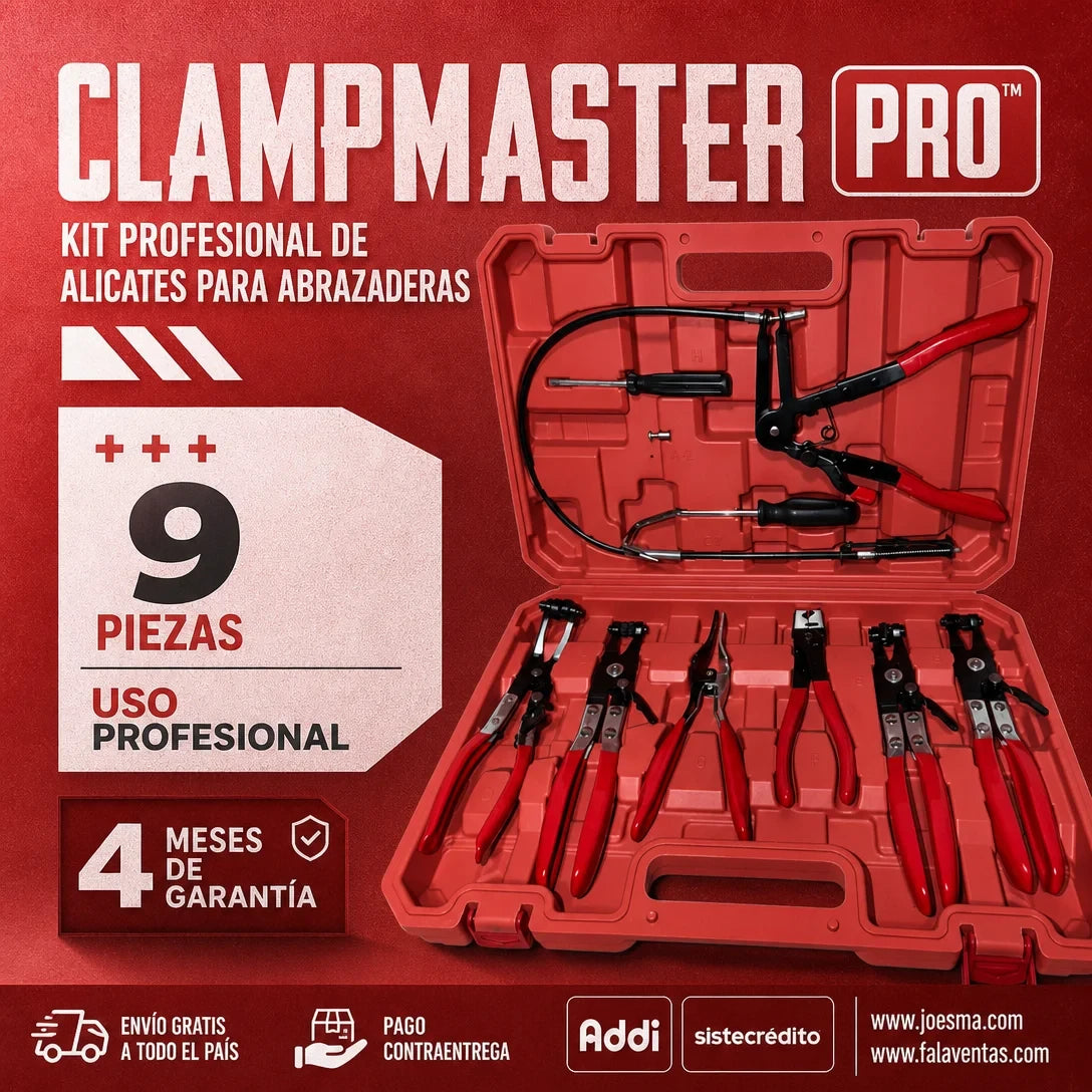 ClampMaster Pro™ – Kit Profesional de Pinzas para Abrazaderas Automotrices