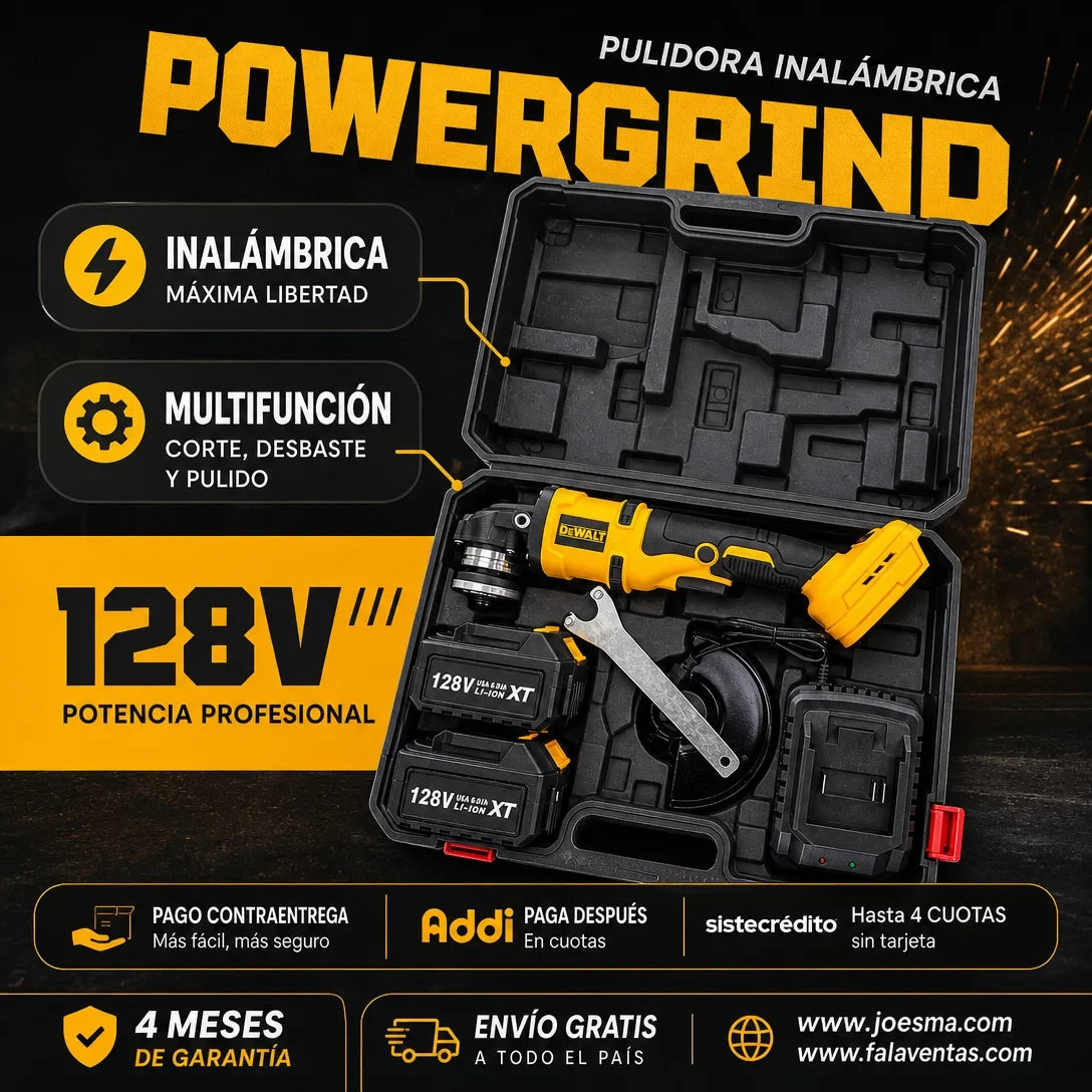 DEWALT 128V™ Pulidora Inalámbrica de Alto Rendimiento – Kit Profesional 4 1/2