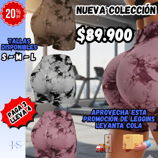 Leggins Levanta Cola🍑🏋♀💯 PAGA 3Unidades y lleva 4 (Surtidas)