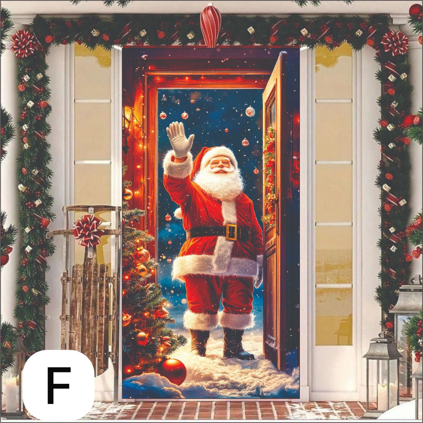 Adorno Navideño para Puerta (1 metro ancho X 2 metros de Alto)🎁🏠🚪