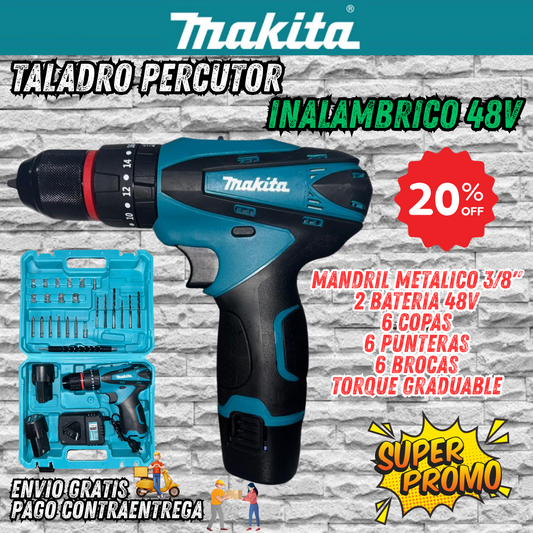 Taladro Inalambrico Percutor Makita 48V⚒️🛠️⚙️