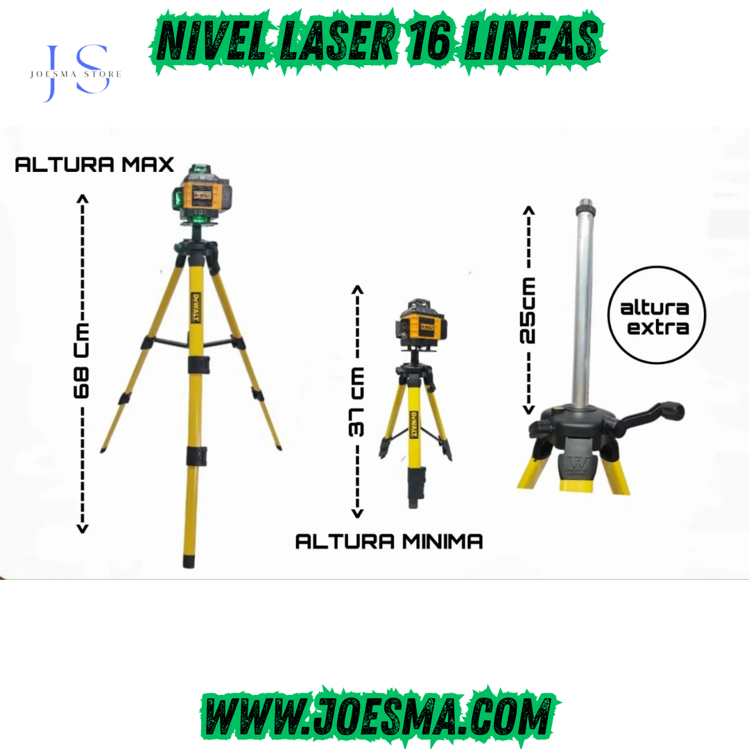 Nivel Láser 16 Líneas Táctil – DeWALT | 4 planos 360° | Autonivelante🎚️