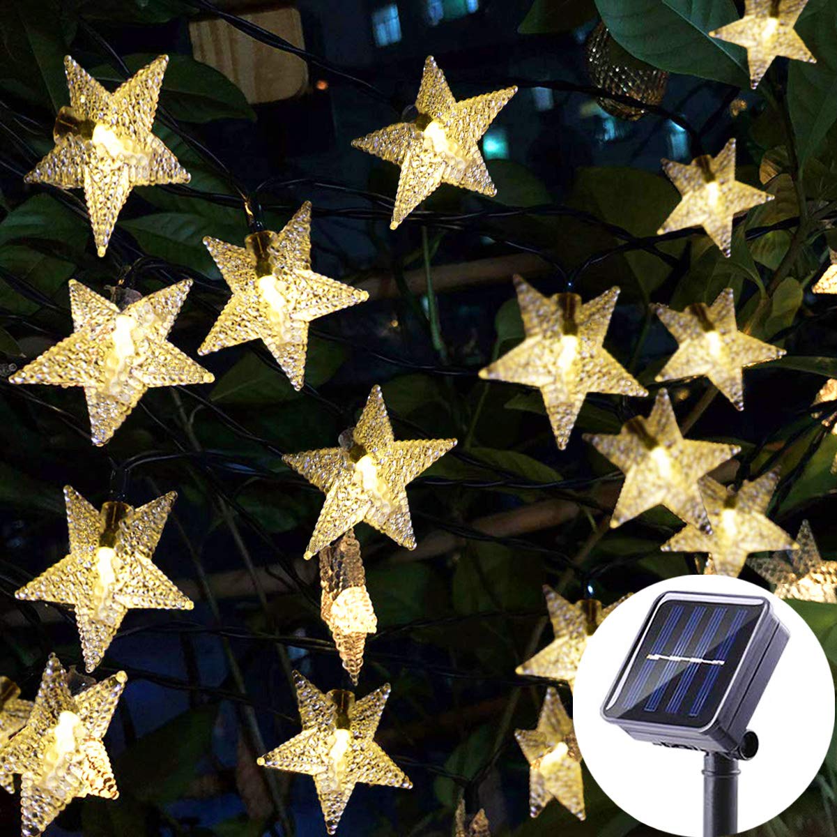 Luces de Estrellas Solares! ✨🎄con panel solar