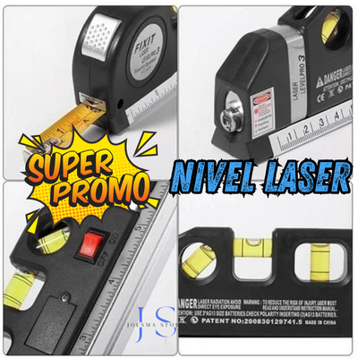 Metro con Nivel Laser 4en1👷Ⓜ️