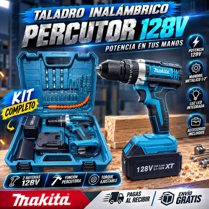 TALADRO INALAMBRICO PERCUTOR 128V MAKITA®💥💪