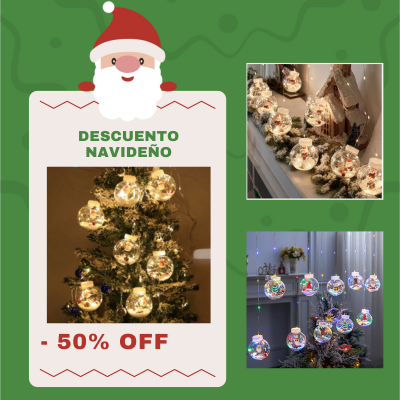 Cortina de Navidad Esferas de Luz Led 🎄3 metros