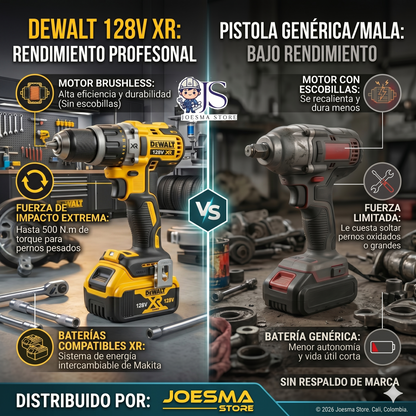 PISTOLA DE IMPACTO INALAMBRICA DEWALT® XR 128 VOLTIOS🔋⚒️⚡