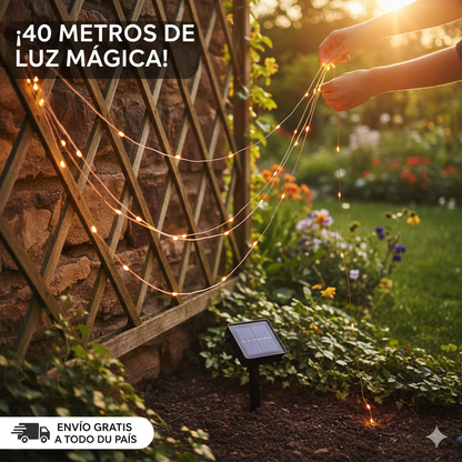 Luces Navidad SolarGlow: Brillo sin Cables 🎄✨PAGA 20 METROS Y LLEVA 40 METROS