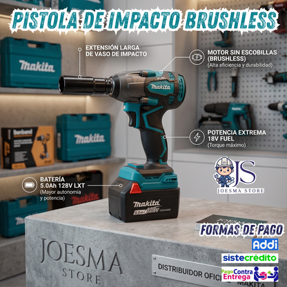 PISTOLA DE IMPACTO INALAMBRICA MAKITA® XLT 128 VOLTIOS🔋⚒️⚡