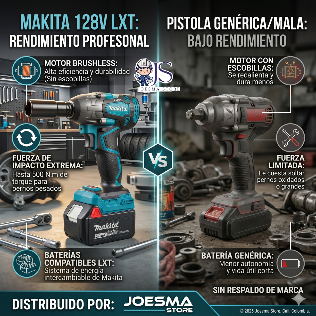 PISTOLA DE IMPACTO INALAMBRICA MAKITA® XLT 128 VOLTIOS🔋⚒️⚡
