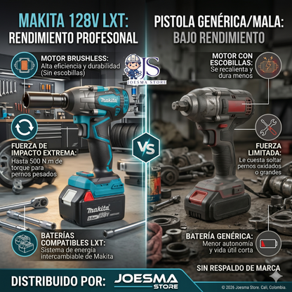PISTOLA DE IMPACTO INALAMBRICA MAKITA® XLT 128 VOLTIOS🔋⚒️⚡