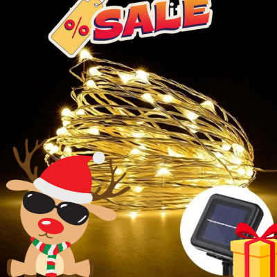 Luces Navidad SolarGlow: Brillo sin Cables 🎄✨20 metros