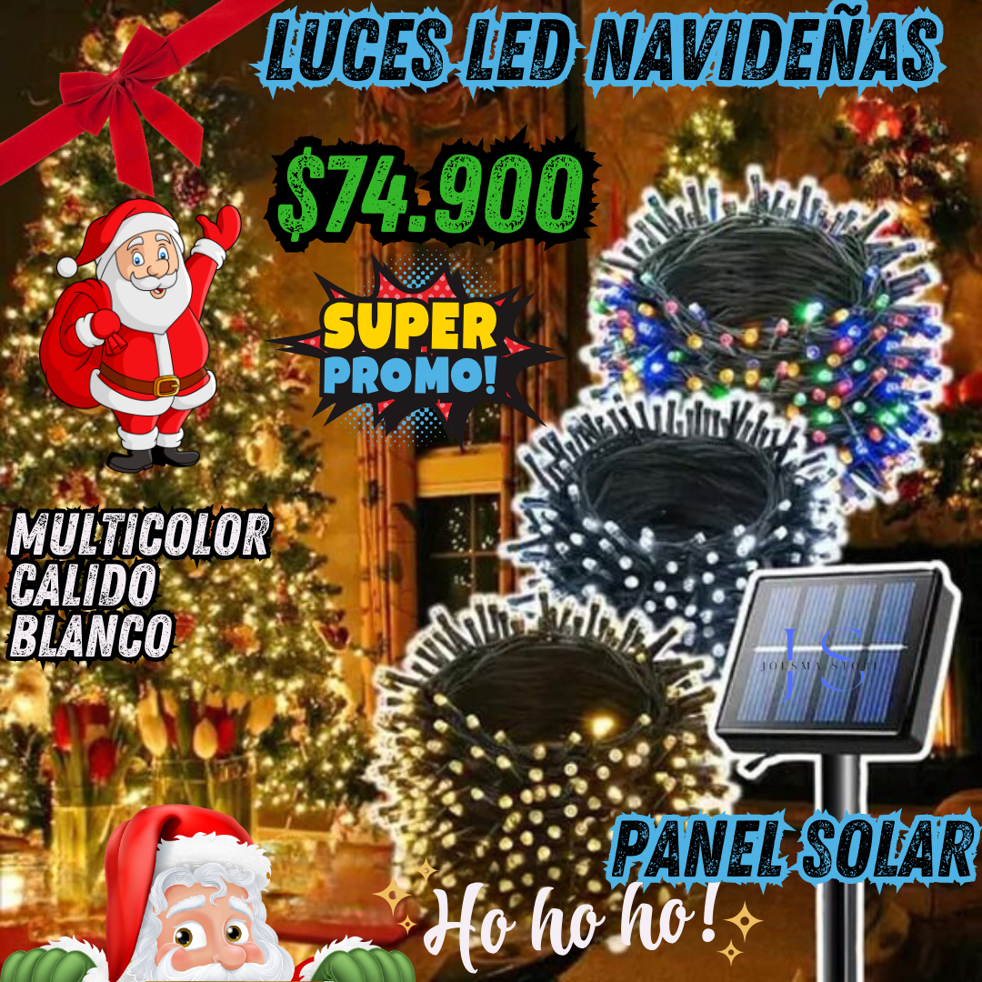🎄🎅 Destellos de Navidad Solar ✨💚 10 metros