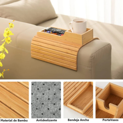 PortaVasos para Sofa Natural Wood®