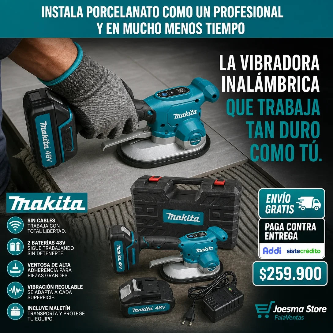 Vibradora Enchape Inalambrica MAKITA 48V