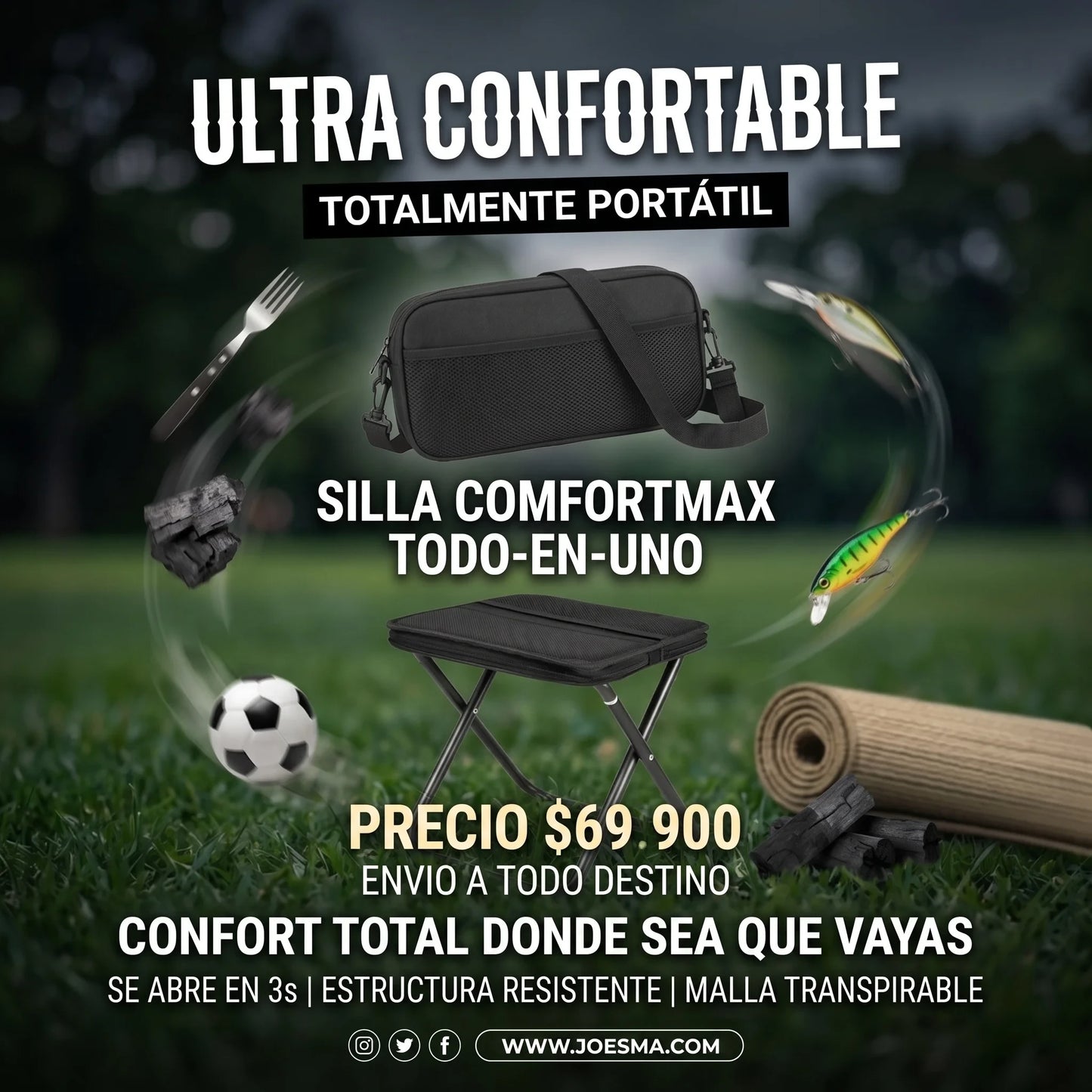 Silla Plegable ConfortMax💺💯