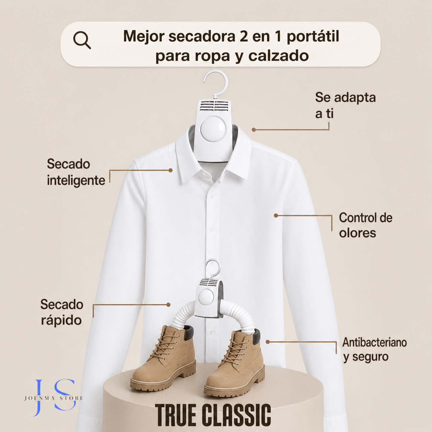 GANCHO SECADOR DE ROPA Y ZAPATOS  DRYMATE®