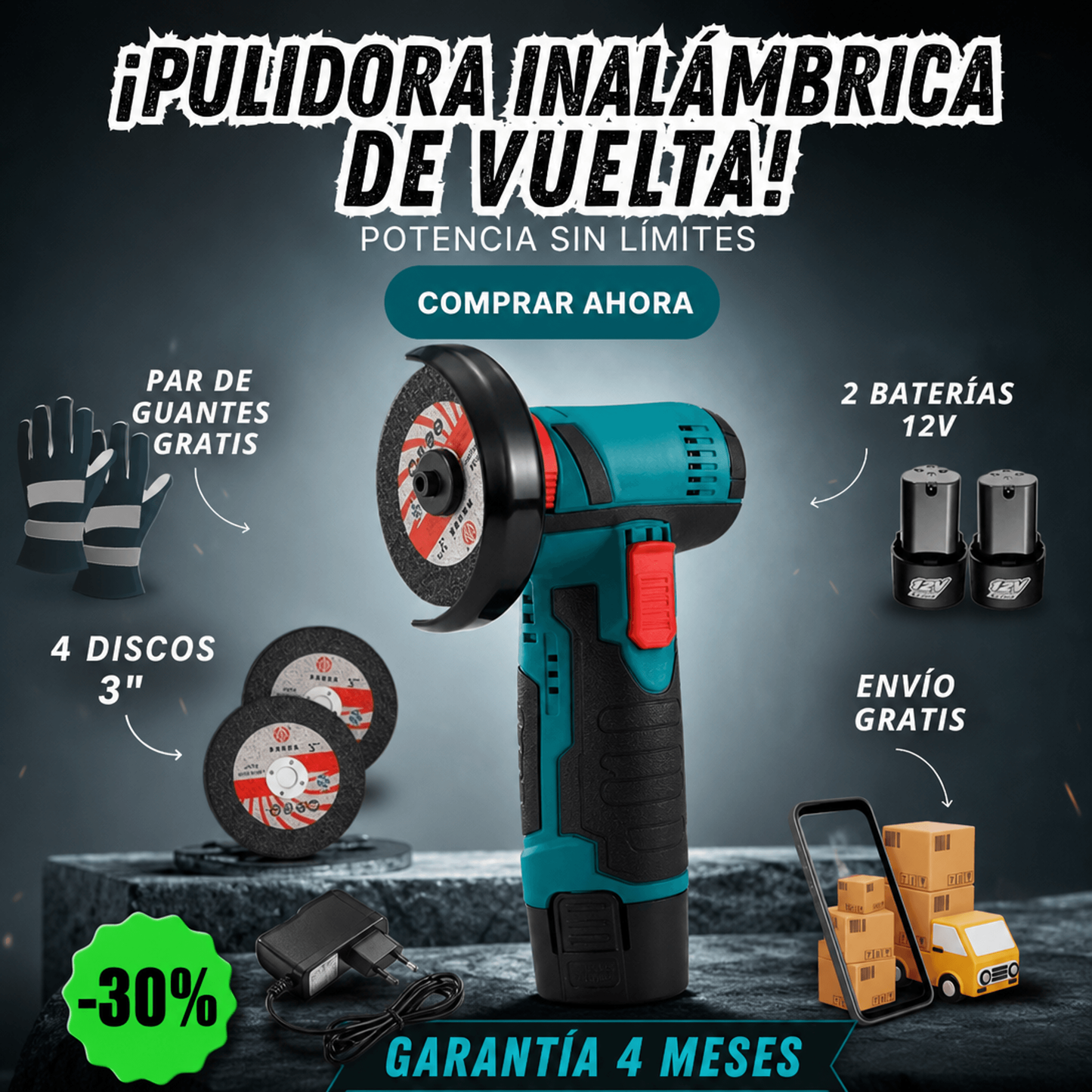 Pulidora Inalambrica de 12 Voltios🔋⚡