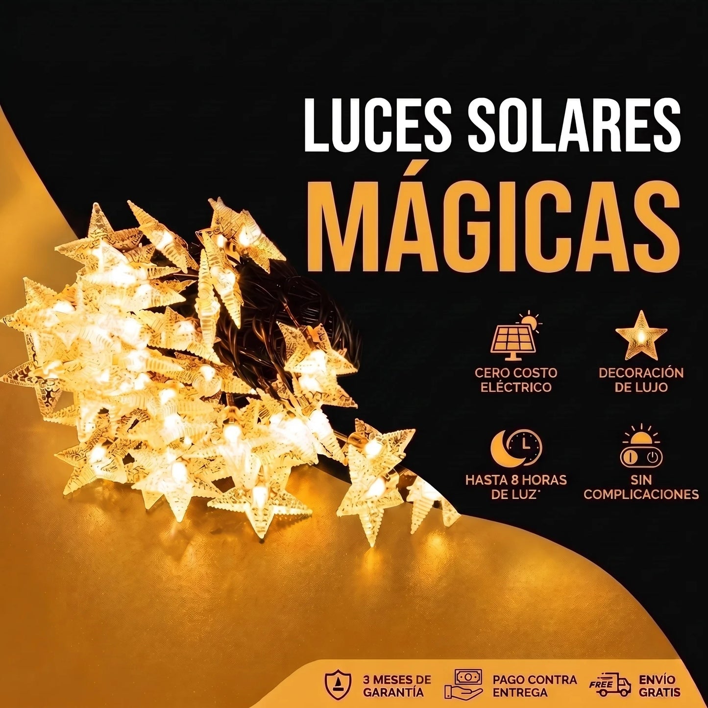 Luces de Estrellas Solares! ✨🎄con panel solar
