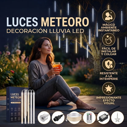 Cascada de Luces Festivas🌟8 tubos con 20 leds cada uno
