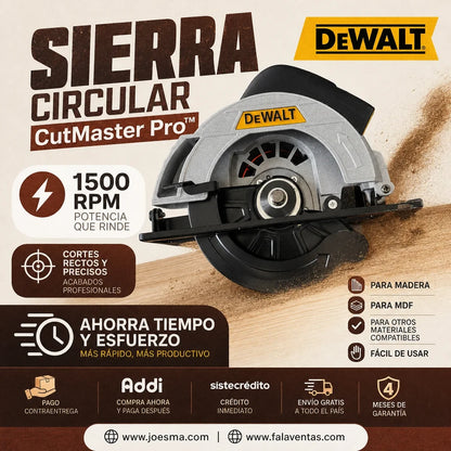 Sierra Circular DEWALT CutForce Pro™ – Potencia y Precisión en Cada Corte