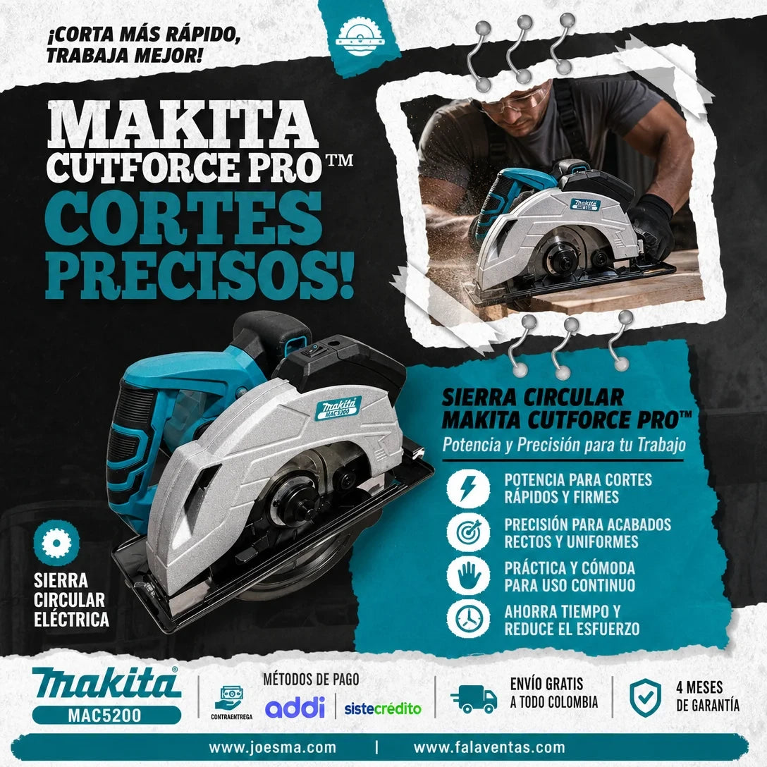 Sierra Circular Makita CutForce Pro™ – Potencia y Precisión en Cada Corte