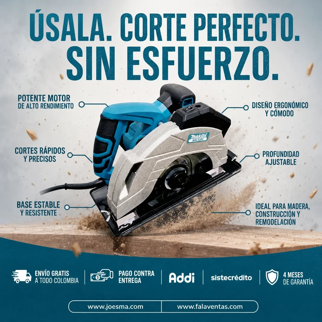 Sierra Circular Makita CutForce Pro™ – Potencia y Precisión en Cada Corte