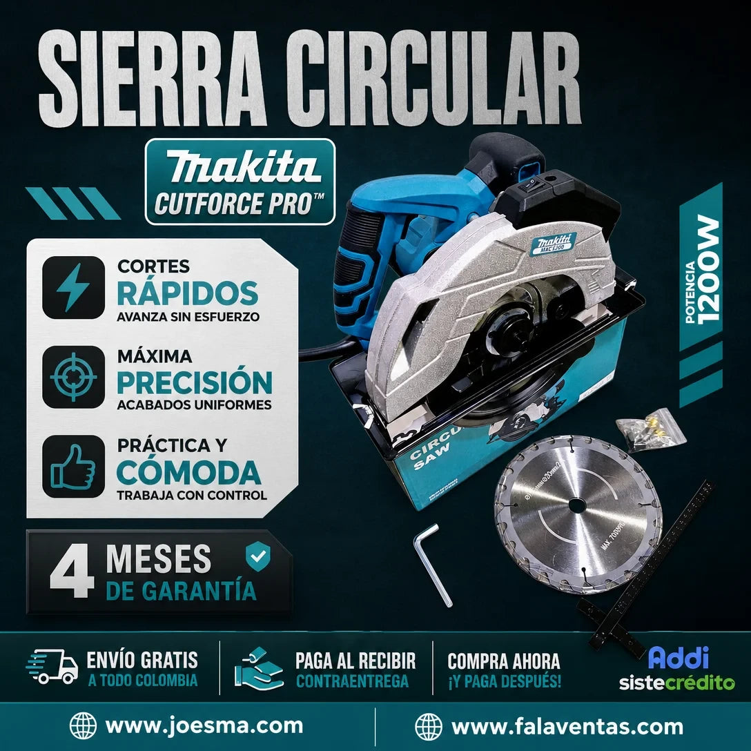 Sierra Circular Makita CutForce Pro™ – Potencia y Precisión en Cada Corte