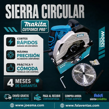 Sierra Circular Makita CutForce Pro™ – Potencia y Precisión en Cada Corte