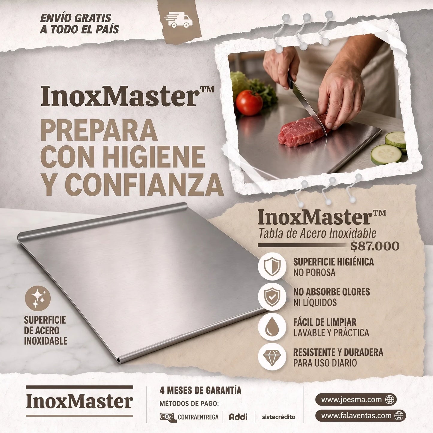 InoxMaster™ – Tabla Profesional para tu Cocina