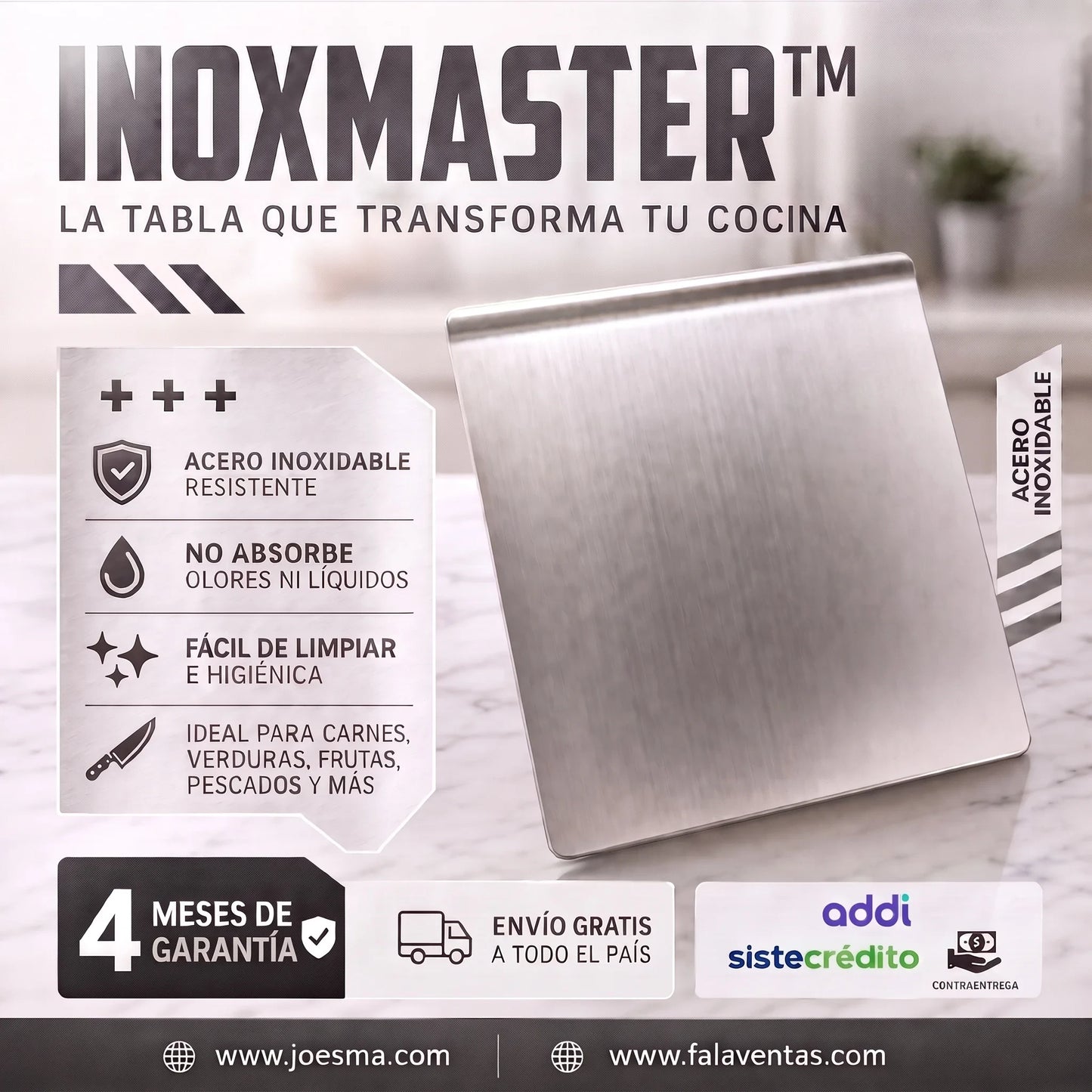 InoxMaster™ – Tabla Profesional para tu Cocina
