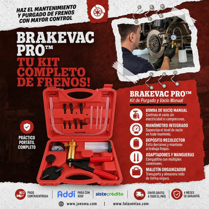 BrakeVac Pro™ – Kit Profesional de Purga y Vacío para Frenos
