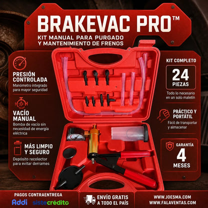 BrakeVac Pro™ – Kit Profesional de Purga y Vacío para Frenos