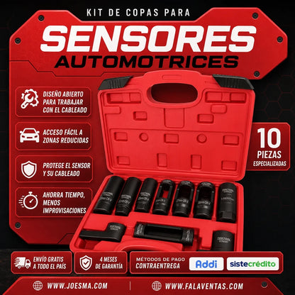 OxySocket Pro™ – Kit Profesional de Copas para Sensores Automotrices