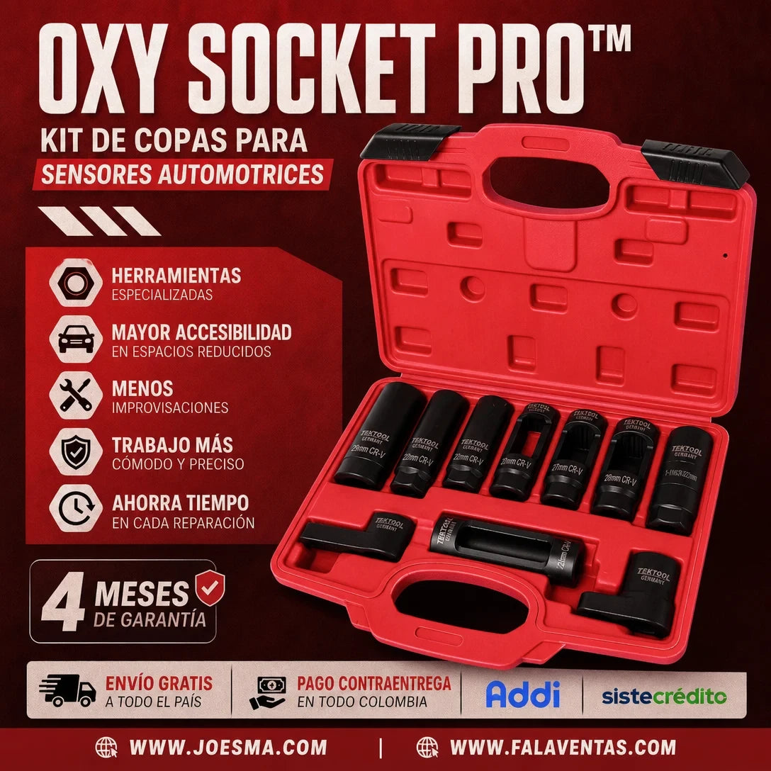 OxySocket Pro™ – Kit Profesional de Copas para Sensores Automotrices