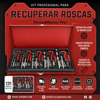 ThreadMaster Pro™ – Kit Profesional de Reparación de Roscas