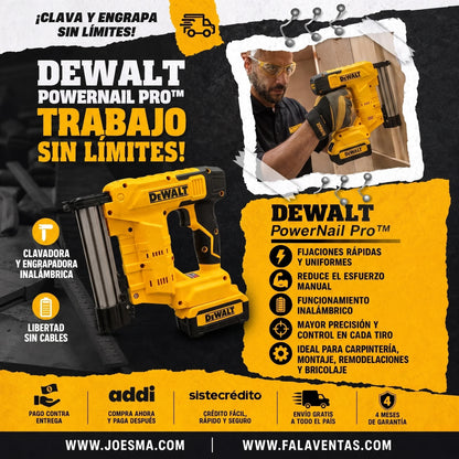 DeWALT PowerNail Pro™ – Clavadora y Engrapadora Inalámbrica Profesional