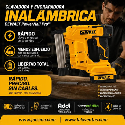 DeWALT PowerNail Pro™ – Clavadora y Engrapadora Inalámbrica Profesional