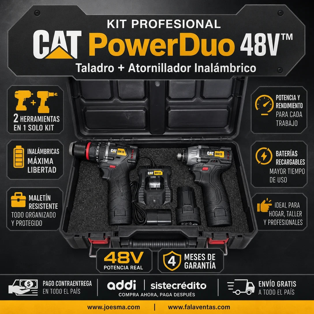 CAT DualPower 48V™ – Taladro + Atornillador Profesional