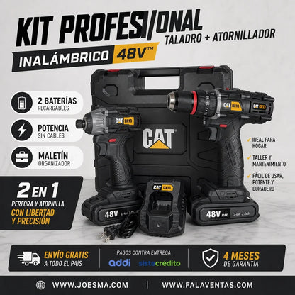 CAT DualPower 48V™ – Taladro + Atornillador Profesional