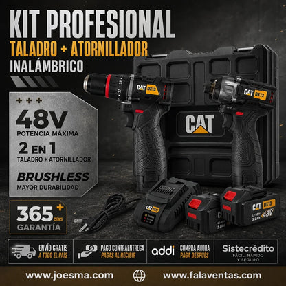 CAT DualPower 48V™ – Taladro + Atornillador Profesional