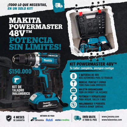 Makita PowerForce 48V™ – Kit Completo de Taladro 3/8