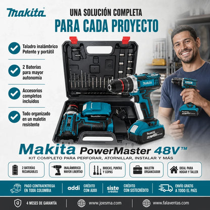 Makita PowerForce 48V™ – Kit Completo de Taladro 3/8