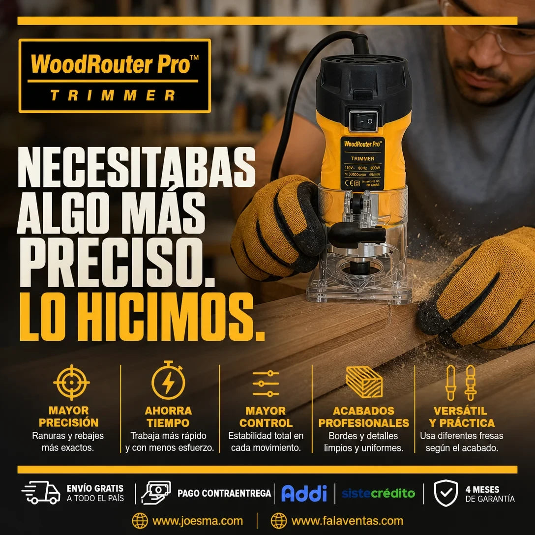 WoodCut Pro™ – Fresadora Eléctrica de Precisión