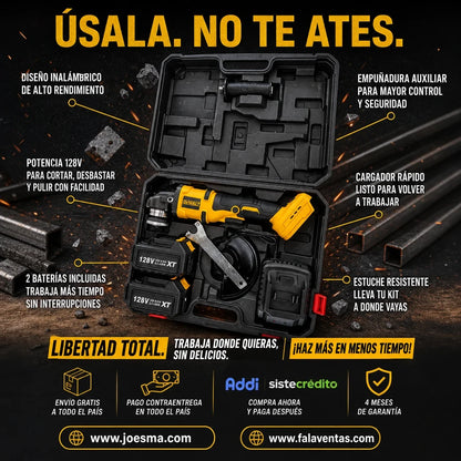 DEWALT 128V™  Pulidora Inalámbrica de Alto Rendimiento – Kit Profesional 4 1/2
