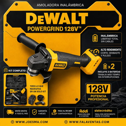DEWALT 128V™  Pulidora Inalámbrica de Alto Rendimiento – Kit Profesional 4 1/2