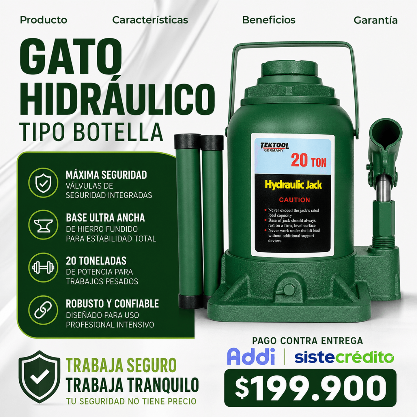 Gato 20 toneladas tektool