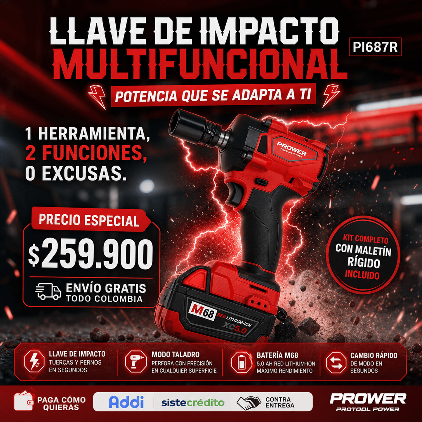 Pistola de impacto prower⚡💪